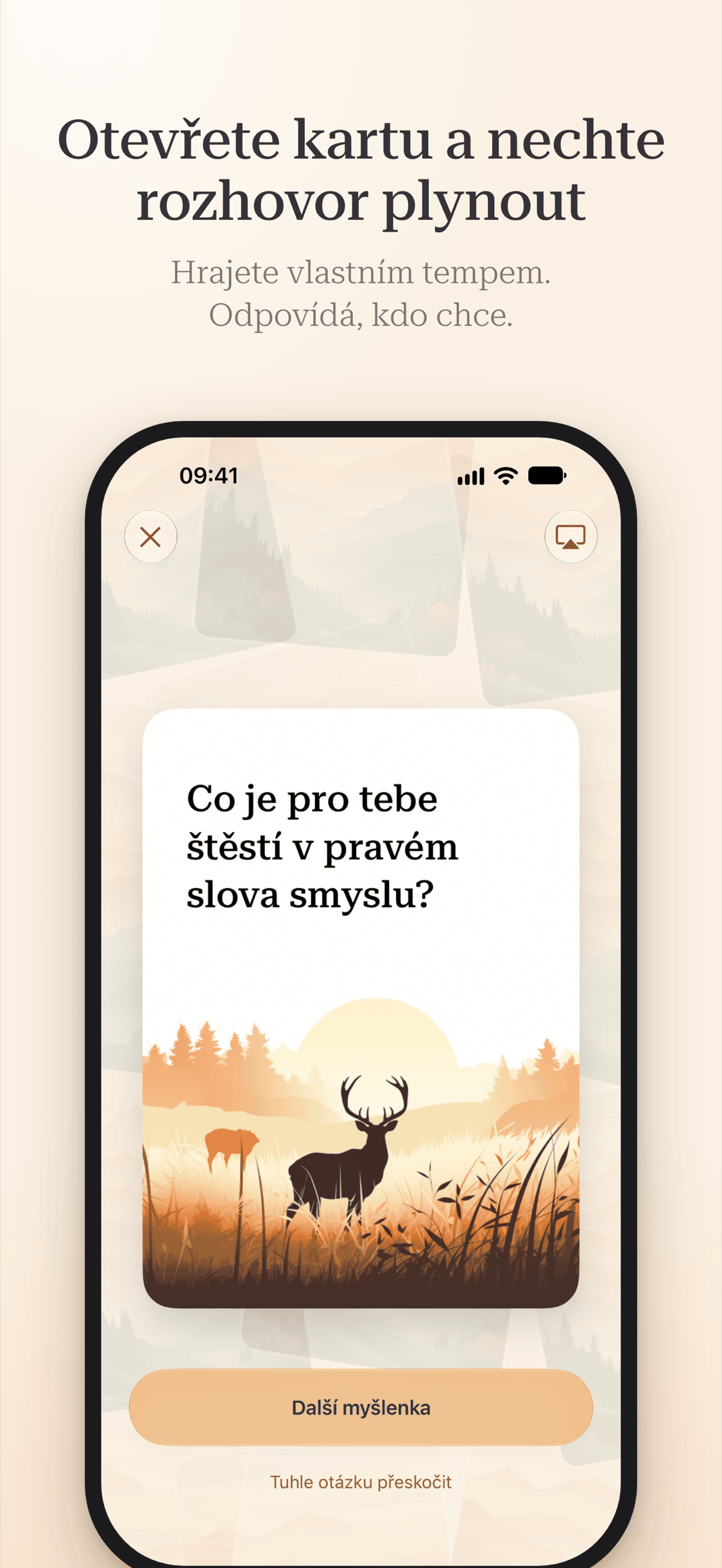 Hluboké myšlenky · screenshot z připravované aplikace 2