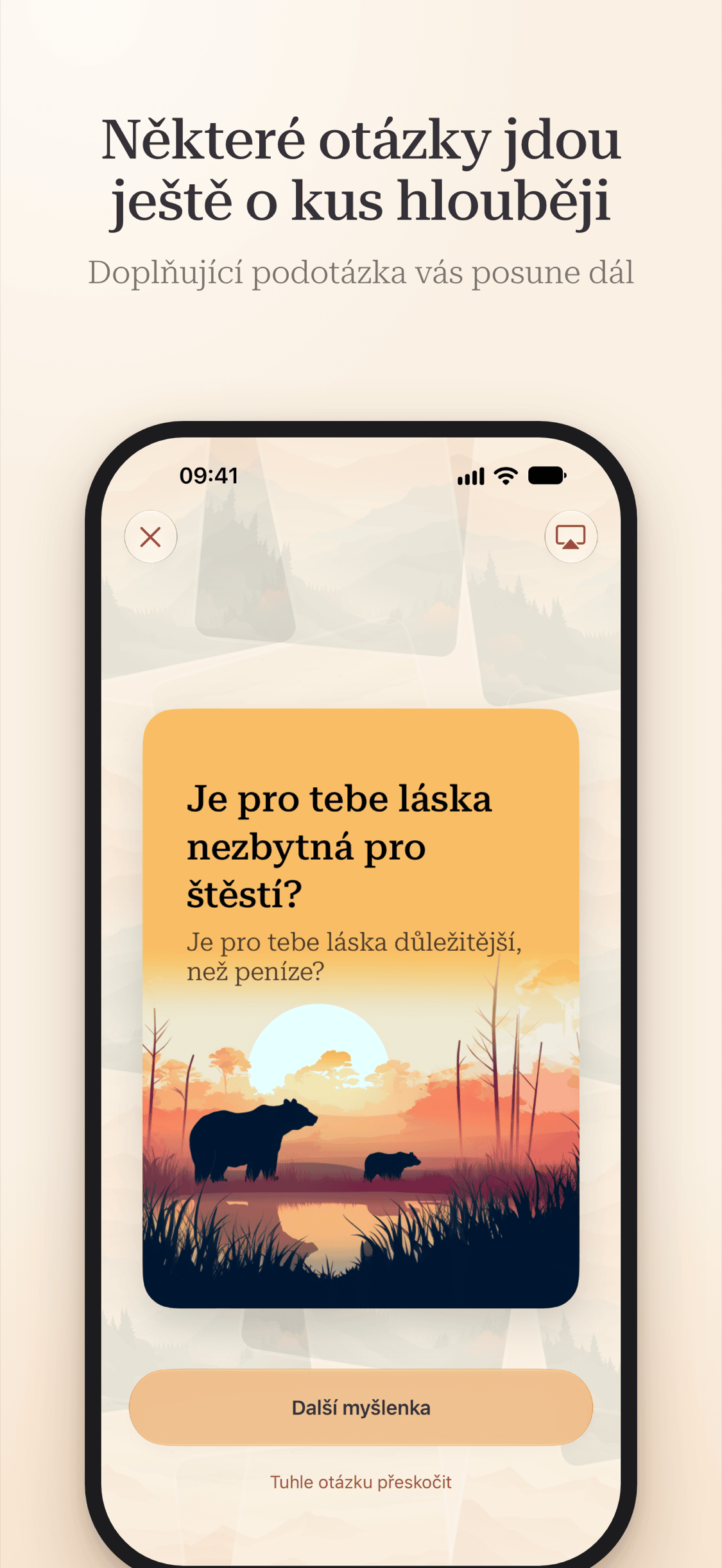 Hluboké myšlenky · screenshot z připravované aplikace 3