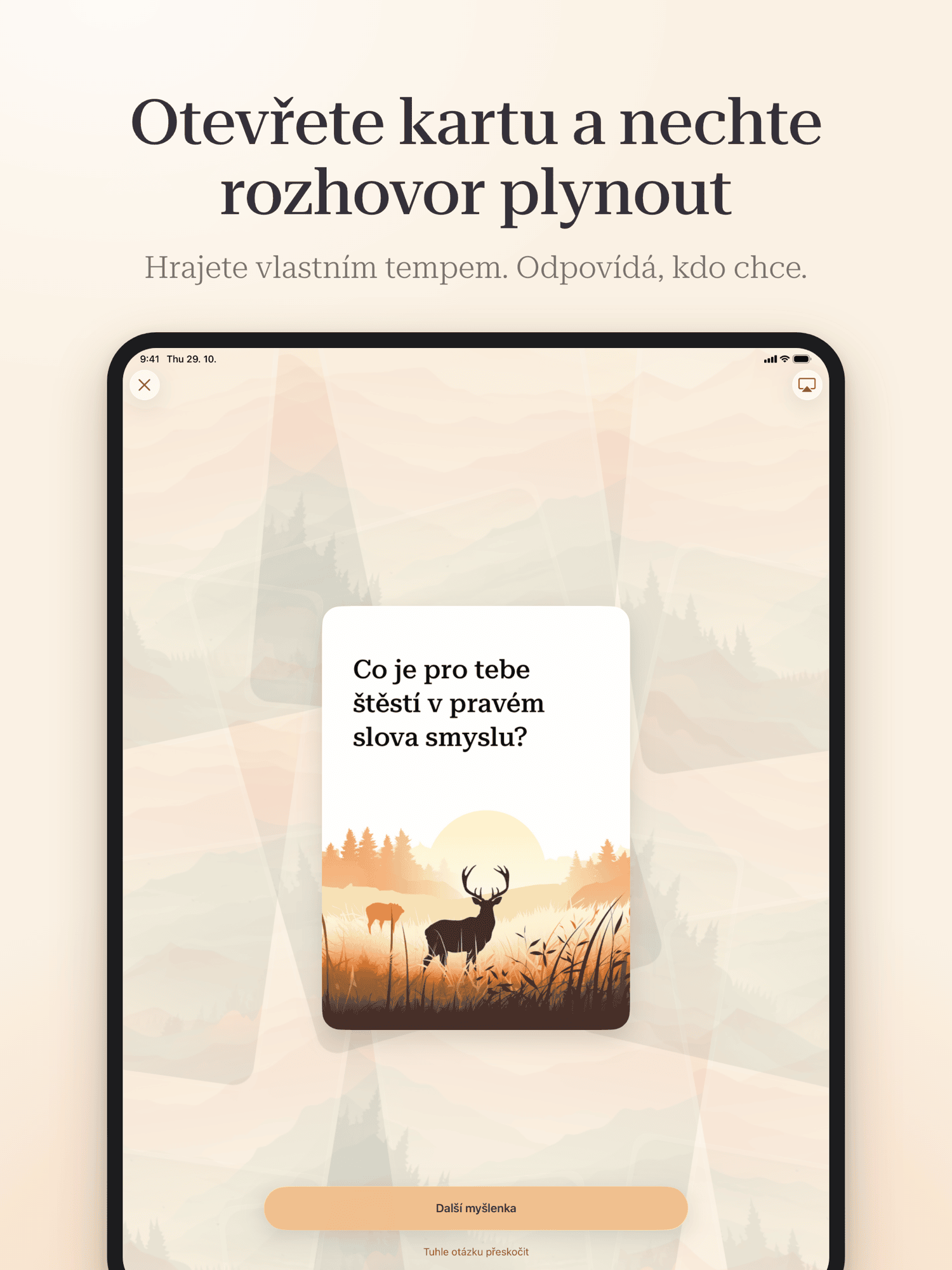 Hluboké myšlenky · screenshot z připravované aplikace 2